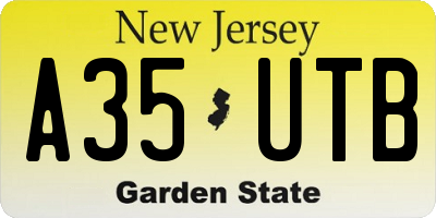 NJ license plate A35UTB