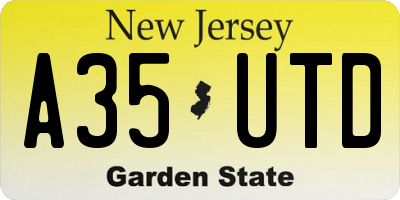 NJ license plate A35UTD