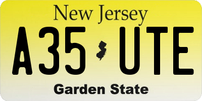 NJ license plate A35UTE