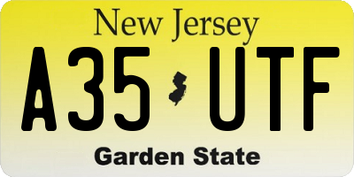 NJ license plate A35UTF