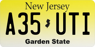 NJ license plate A35UTI