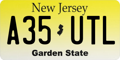 NJ license plate A35UTL