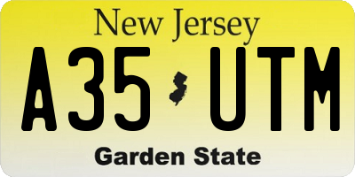 NJ license plate A35UTM