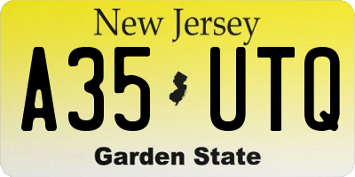 NJ license plate A35UTQ