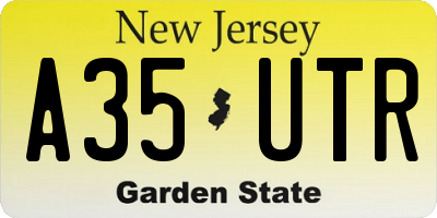 NJ license plate A35UTR