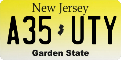 NJ license plate A35UTY
