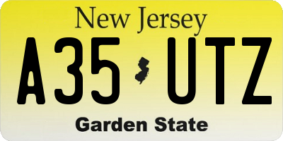 NJ license plate A35UTZ