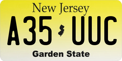 NJ license plate A35UUC