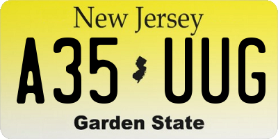 NJ license plate A35UUG