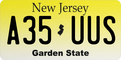 NJ license plate A35UUS