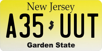 NJ license plate A35UUT