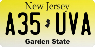 NJ license plate A35UVA