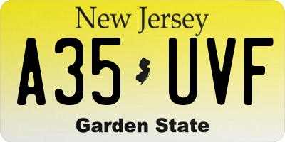 NJ license plate A35UVF