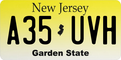 NJ license plate A35UVH