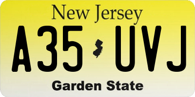 NJ license plate A35UVJ