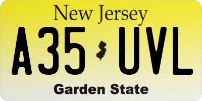 NJ license plate A35UVL