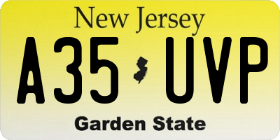NJ license plate A35UVP