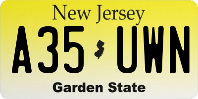 NJ license plate A35UWN