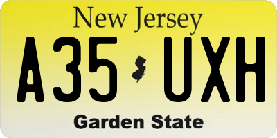 NJ license plate A35UXH