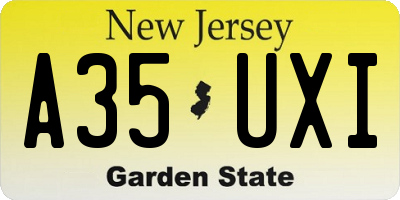 NJ license plate A35UXI