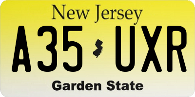 NJ license plate A35UXR