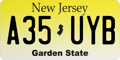 NJ license plate A35UYB