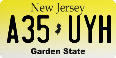 NJ license plate A35UYH