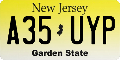 NJ license plate A35UYP