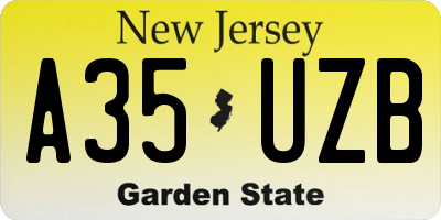 NJ license plate A35UZB