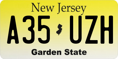 NJ license plate A35UZH