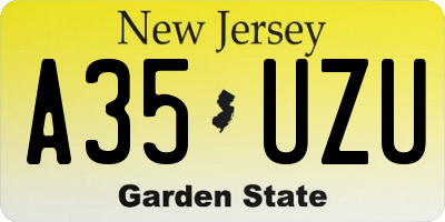 NJ license plate A35UZU