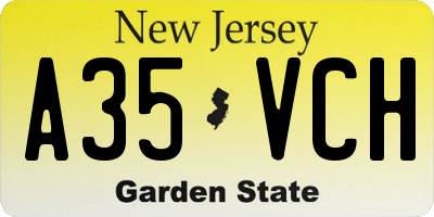 NJ license plate A35VCH