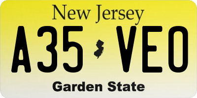 NJ license plate A35VEO