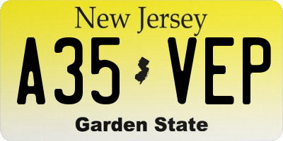 NJ license plate A35VEP
