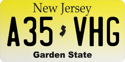 NJ license plate A35VHG