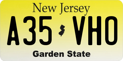 NJ license plate A35VHO