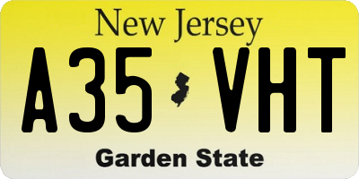 NJ license plate A35VHT
