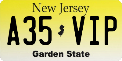 NJ license plate A35VIP