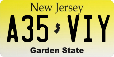NJ license plate A35VIY