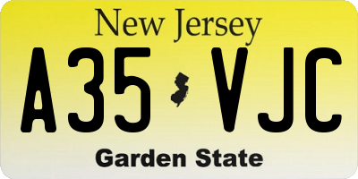 NJ license plate A35VJC