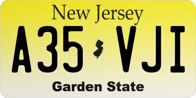 NJ license plate A35VJI