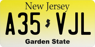 NJ license plate A35VJL