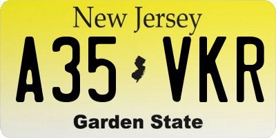 NJ license plate A35VKR