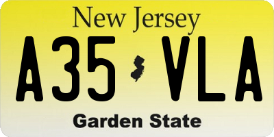 NJ license plate A35VLA