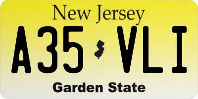 NJ license plate A35VLI