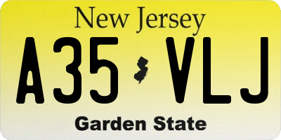 NJ license plate A35VLJ