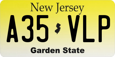 NJ license plate A35VLP