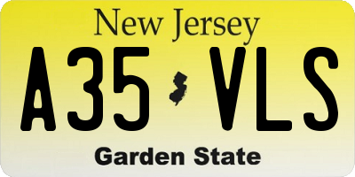 NJ license plate A35VLS
