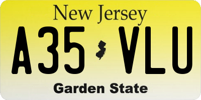 NJ license plate A35VLU