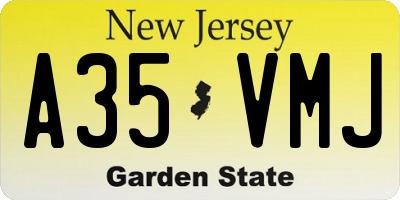 NJ license plate A35VMJ